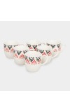 HiTech Sales Stoneware Cup Set of 6-120 ml (Multicolor) | Microwave Safe & Durable