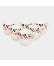 HiTech Sales Stoneware Cup Set of 6-120 ml (Multicolor) | Microwave Safe & Durable