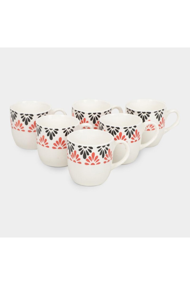 HiTech Sales Stoneware Cup Set of 6-120 ml (Multicolor) | Microwave Safe & Durable
