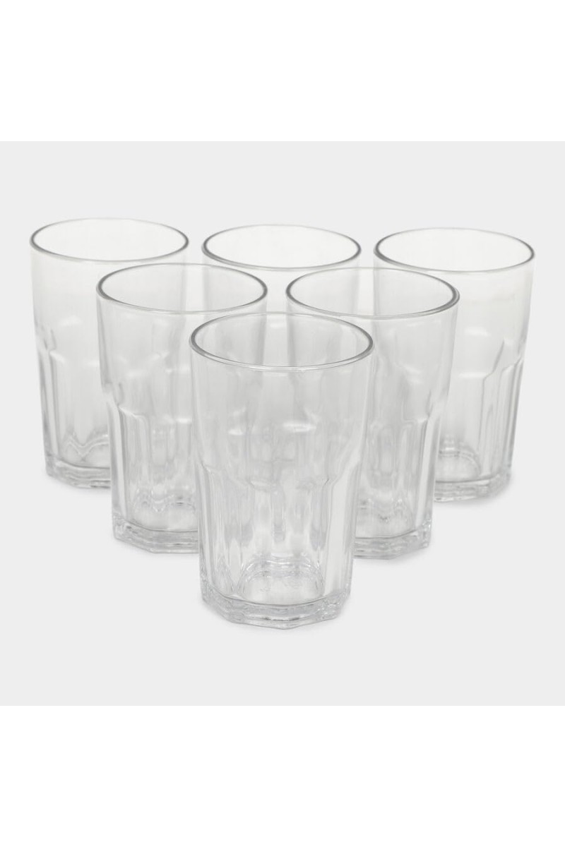 Hitech Sales Sleek White Glass Tumbler Set - 6 Tumblers, 220ml, Elegant Design