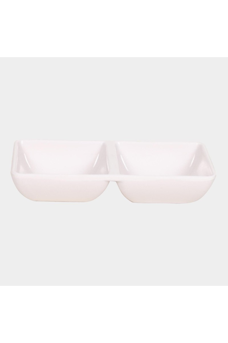 Melamine Snack Plate, 2 Partitions - (M1335)