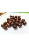 HiTechMArt 100pcs Wooden Beads – 12mm Round Loose Wood Beads for DIY Jewelry Making, Craft Projects, Hair Braiding & Decorations – Smooth Polished Finish (Dark Brown)