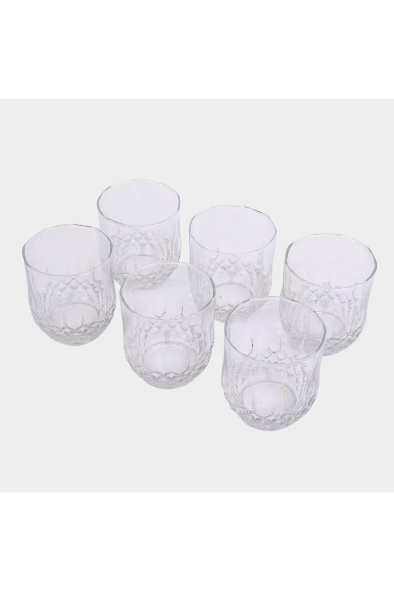 Hitech Sales White Glass Tumbler Set - 6 Tumblers, 290ml, Stylish & Sturdy