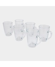 Hitech Sales White Glass Mug Set - 6 Mugs, 220ml, Ideal for Coffee & Tea Lovers