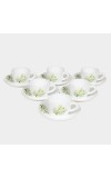 Hitech Sales 120 ml Opalware Cup & Saucer Set Green | Microwave Safe Ceramic Cup | Ideal for Daily Use