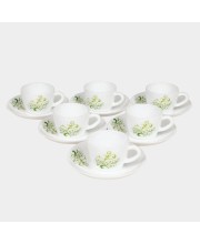 Hitech Sales 120 ml Opalware Cup & Saucer Set Green | Microwave Safe Ceramic Cup | Ideal for Daily Use
