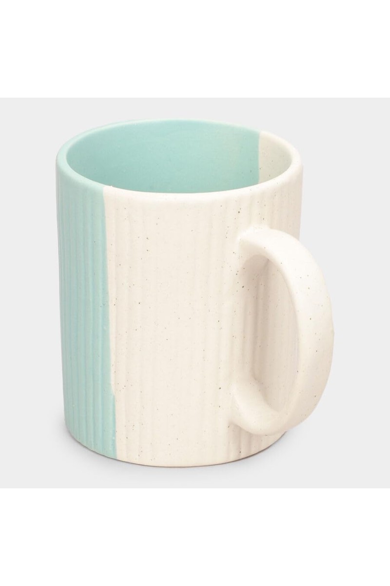 Hitech Sales 300 ml Blue Stoneware Mug Blue | Microwave Safe Ceramic Cup | Ideal for Daily Use