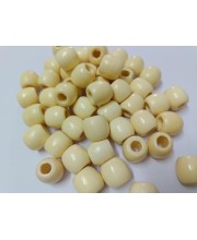 HiTechMArt 100pcs Wooden Beads – 12mm Round Loose Wood Beads for DIY Jewelry Making, Craft Projects, Hair Braiding & Decorations – Smooth Polished Finish (Natural Cream)
