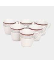 HiTech Sales Stoneware Cup Set of 6-120 ml (Multicolor) | Durable & Microwave Safe | Ideal for Tea & Coffee