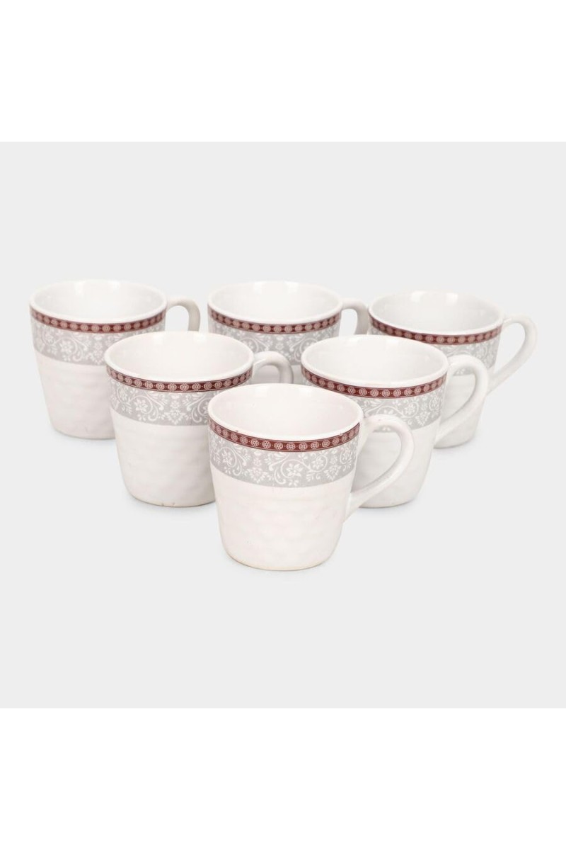 HiTech Sales Stoneware Cup Set of 6-120 ml (Multicolor) | Durable & Microwave Safe | Ideal for Tea & Coffee