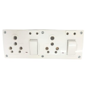 4 Universal Socket with 2 Switch Wall Plate, Multi Plug Electrical Outlet Board, Heavy Duty ABS, Home & Office Power Extension Wall Socket 4 Universal Socket with 2 Switch Wall Plate, Multi Plug Electrical Outlet Board, Heavy Duty ABS, Home & Office Power Extension Wall Socket