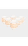 Hitech Sales 120 ml White Stoneware Cup Set of 6 Multicolor | Durable & Microwave Safe | Set for Tea/Coffee Elegant Design