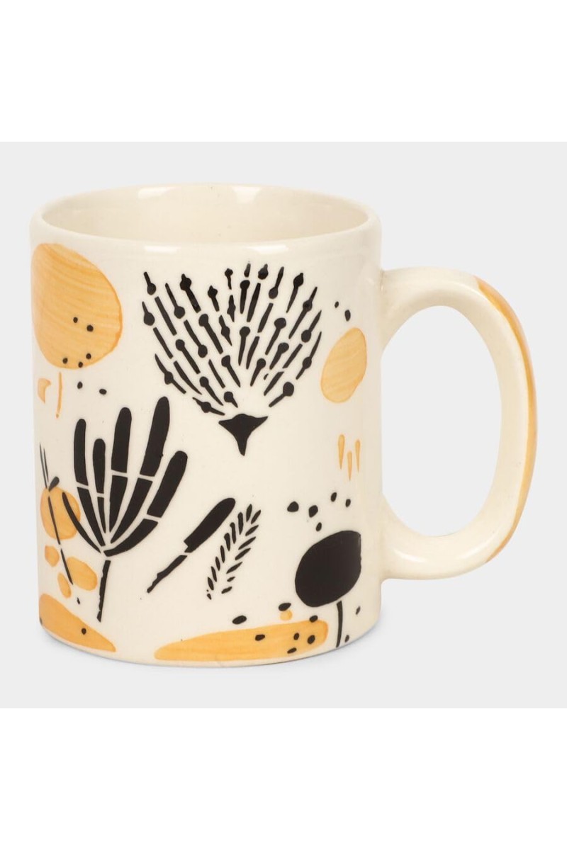 Hitech Sales 330 ml Stoneware Mug Yellow | Microwave Safe Ceramic Cup | Ideal for Daily Use