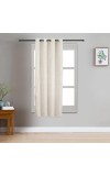 Home Beautiful 5ft. Soft Cream Embossed Eyelet Window Curtains - (M2916)