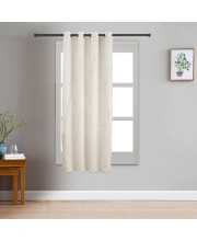 Home Beautiful 5ft. Soft Cream Embossed Eyelet Window Curtains - (M2916)