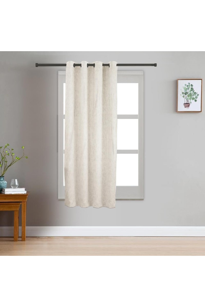 Home Beautiful 5ft. Soft Cream Embossed Eyelet Window Curtains - (M2916)