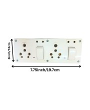 4 Universal Socket with 2 Switch Wall Plate, Multi Plug Electrical Outlet Board, Heavy Duty ABS, Home & Office Power Extension Wall Socket