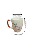 Ceramic Tea & Coffee Mugs Set of 6 – Elegant Leaf Print Cups with Comfortable Handle for Home, Office & Gifting
