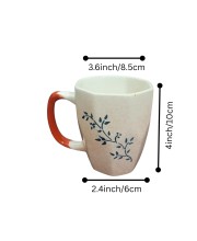 Ceramic Tea & Coffee Mugs Set of 6 – Elegant Leaf Print Cups with Comfortable Handle for Home, Office & Gifting Ceramic Tea & Coffee Mugs Set of 6 – Elegant Leaf Print Cups with Comfortable Handle for Home, Office & Gifting