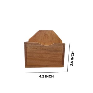 Wooden Coasters Set of 5 with Holder – Natural Wood Tea & Coffee Coaster Set, Heat Resistant Table Protection for Home, Office & Dining
