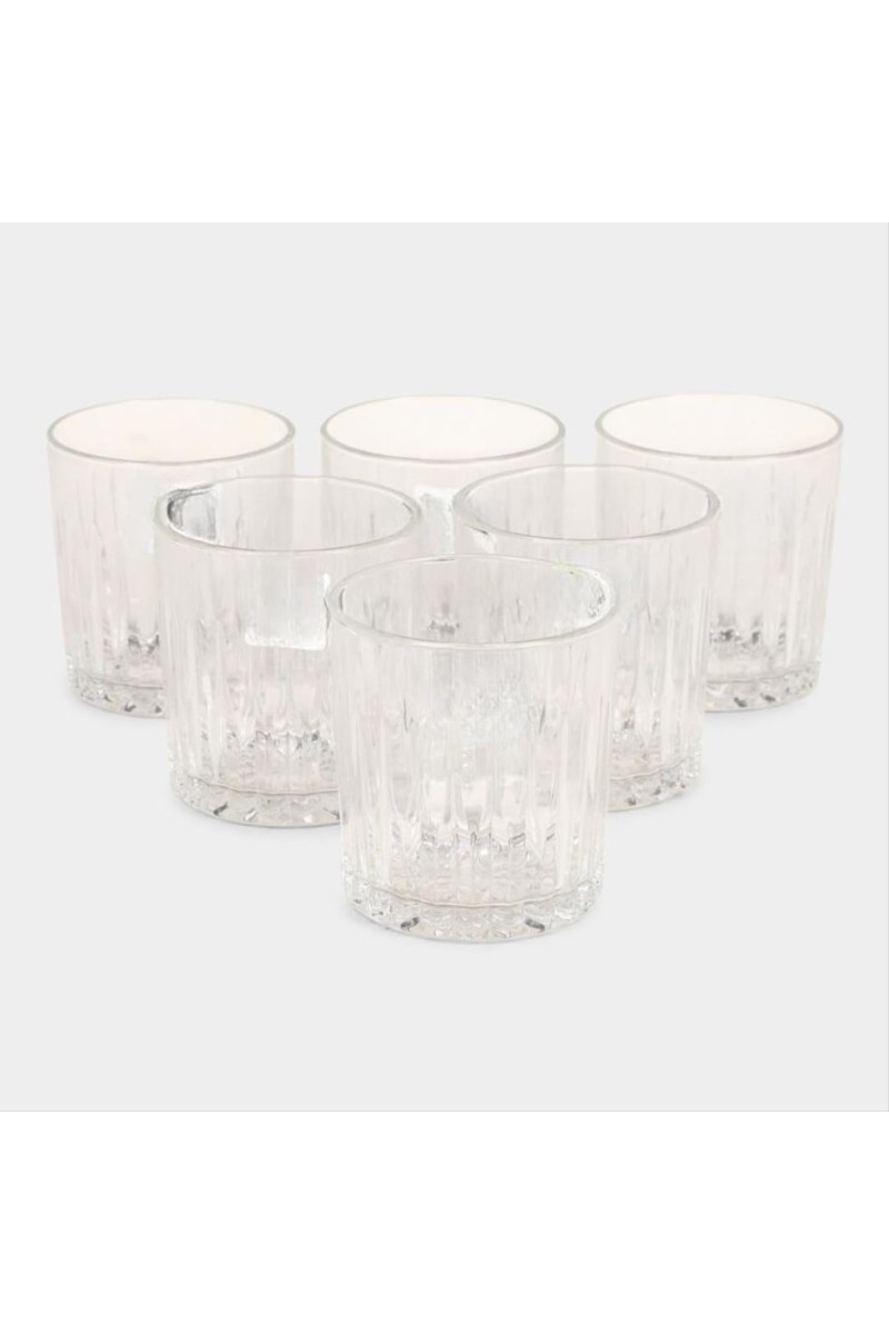 Hitech Sales Chic White Glass Tumbler Set - 6 Tumblers, 310ml, Stylish & Functional