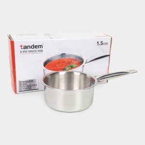 Tandem1.5L Stainless Steel Sauce Pan, 36 X 16 X 8cm (Pack of 1) Tandem1.5L Stainless Steel Sauce Pan, 36 X 16 X 8cm (Pack of 1)