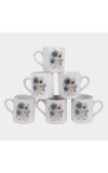 Hitech Sales 140 ml Stoneware Cup Set of 6 White | Durable & Microwave Safe | Set for Tea/Coffee Elegant Design