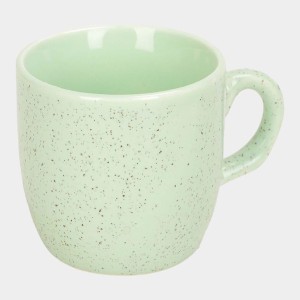 Hitech Sales 120 ml Stoneware Cup Set of 6 Green | Durable & Microwave Safe | Set for Tea/Coffee Elegant Design