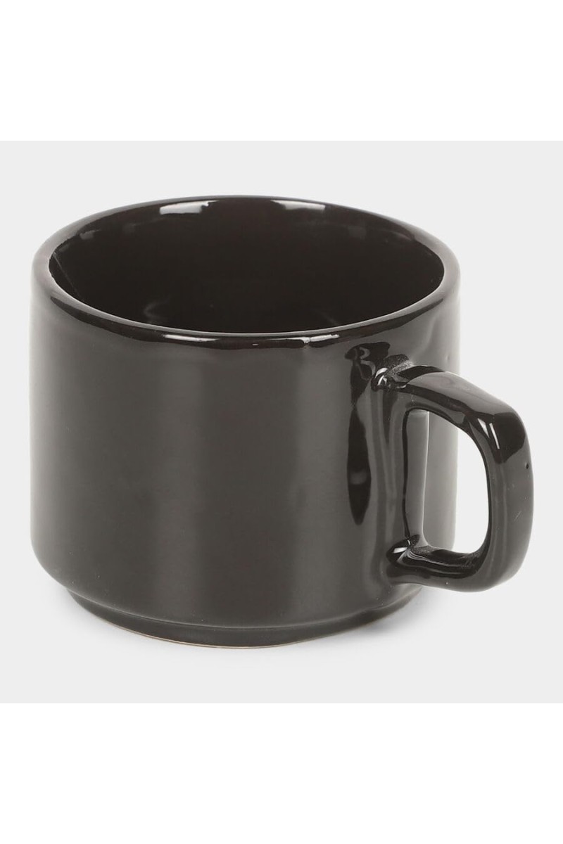 Hitech Sales 120 ml Stoneware Mug Black | Microwave Safe Ceramic Cup | Ideal for Daily Use
