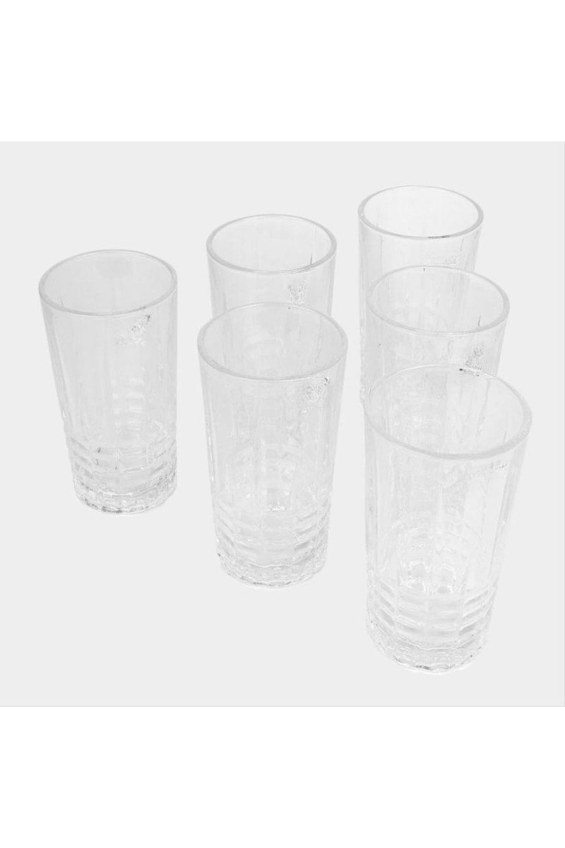 Hitech Sales White Glass Tumbler Set - 6 Tumblers, 255ml, Everyday Glassware
