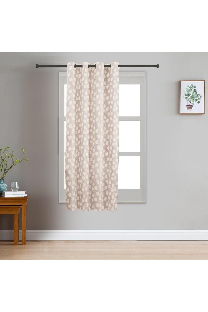Home Beautiful 5ft. Beige Printed Eyelet Curtains - (M2907)