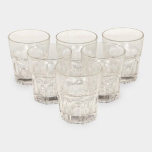 Hitech Sales White Glass Tumbler Set - 6 Tumblers, 260ml, Ideal for Beverages