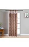 Home Beautiful 7ft. Rich Chocolate Brown Embossed Eyelet Window Curtains - (M2761)