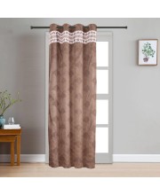 Home Beautiful 7ft. Rich Chocolate Brown Embossed Eyelet Window Curtains - (M2761)