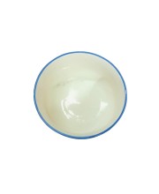 Ceramic Serving Bowl – Blue & White Geometric Printed Snack Bowl for Soup, Dessert, Cereal & Dry Fruits (1)