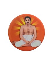 Stainless Steel Round Anukul Thakur Fridge Magnet | Devotional & Decorative Refrigerator Magnet for Home & Office | Pack of 1