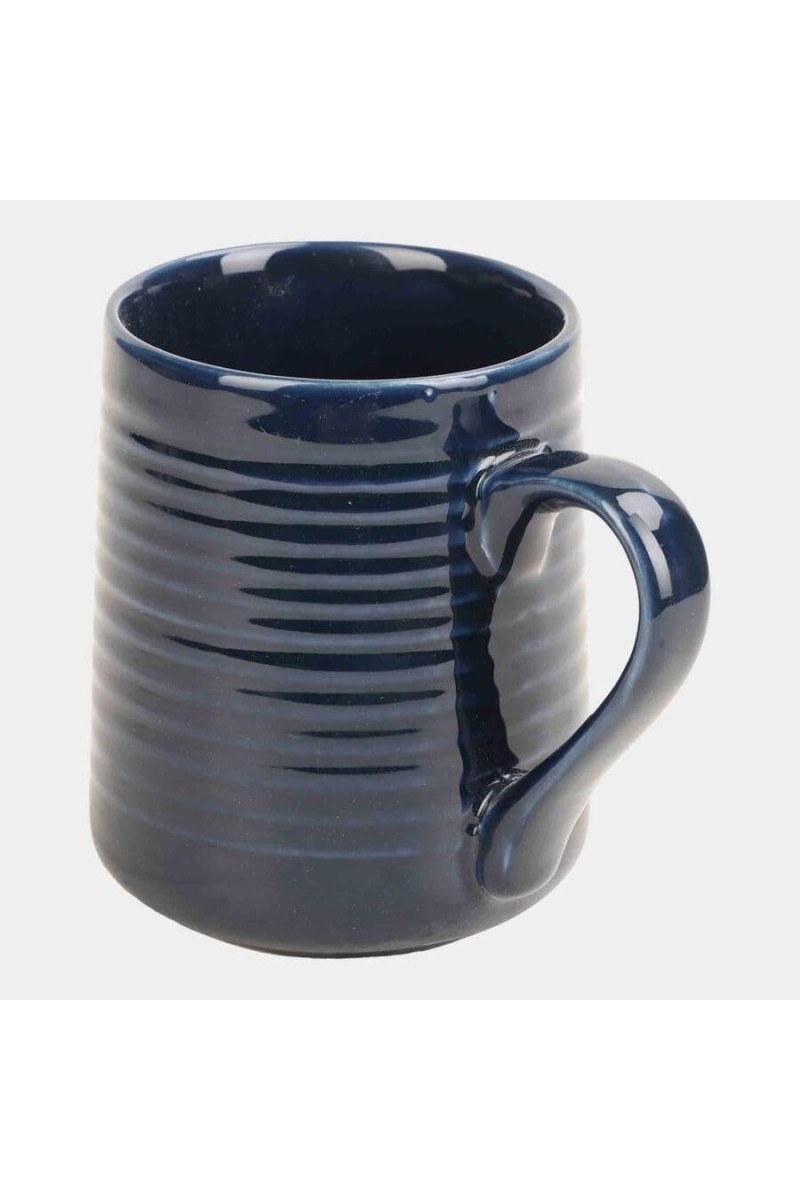 Hitech Sales 330 ml Stoneware Mug Navy | Microwave Safe Ceramic Cup | Ideal for Daily Use