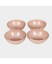 Hitech Sales Brown Glass Bowl Set - 4 Bowls, 260ml, Perfect for Serving & Storing
