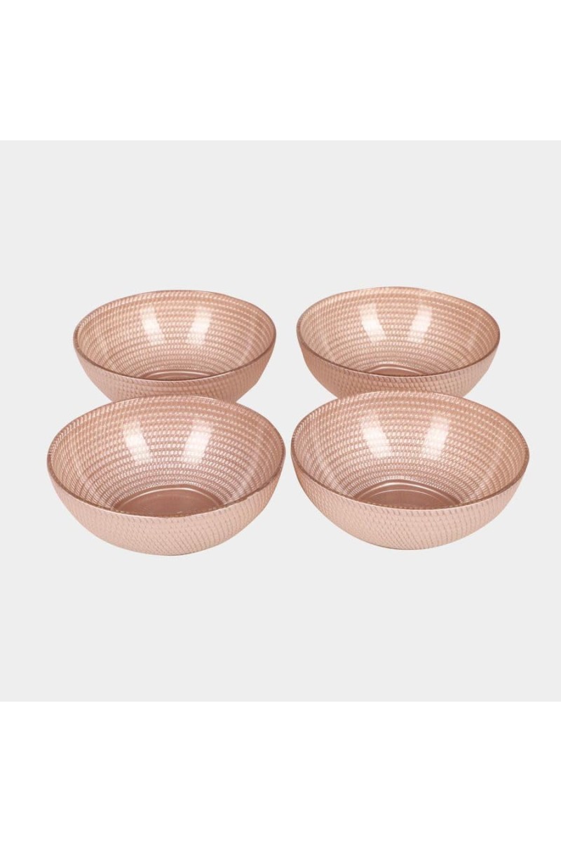 Hitech Sales Brown Glass Bowl Set - 4 Bowls, 260ml, Perfect for Serving & Storing
