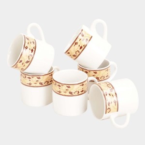 Hitech Sales 120 ml Stoneware Cup Set of 6 White | Durable & Microwave Safe | Set for Tea/Coffee Elegant Design Hitech Sales 120 ml Stoneware Cup Set of 6 White | Durable & Microwave Safe | Set for Tea/Coffee Elegant Design