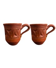 Handcrafted Terracotta Clay Mug with Handle – Eco-Friendly Traditional Kulhad Style Cup for Tea & Coffee (300 ml Approx) (2)
