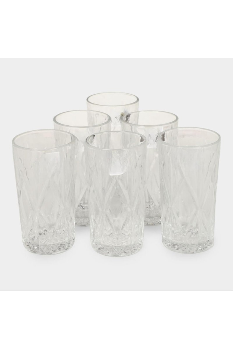 Hitech Sales White Glass Tumbler Set of 6-255ml, Stylish and Versatile Glasses