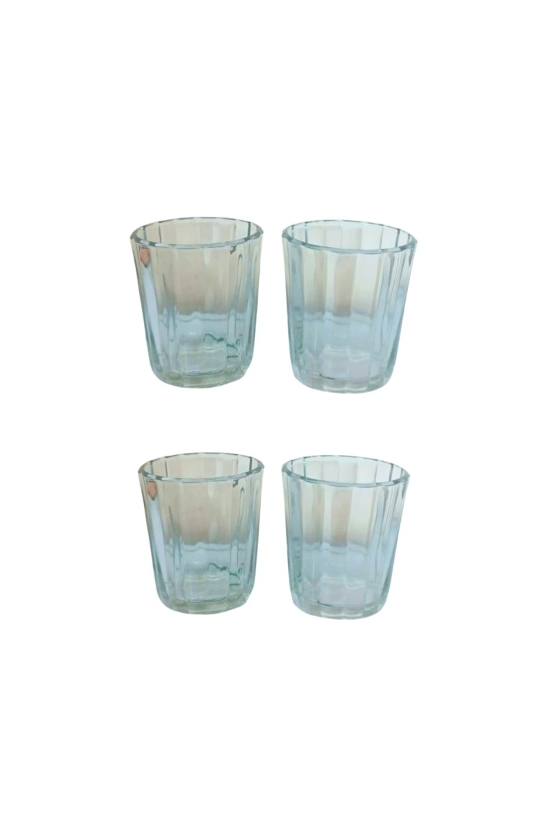 Small Tea Glass Set of 4 | Chai, Milk & Coffee Drinking Glasses | Clear Transparent Durable Glass Tumblers for Home, Kitchen & Office Use