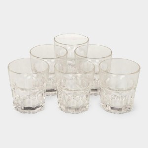 Hitech Sales White Glass Tumbler Set - 6 Tumblers, 260ml, Ideal for Beverages