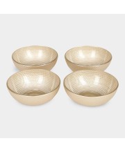 Hitech Sales Yellow Glass Bowl Set - 4 Bowls, 250ml, Perfect for Desserts & Snacks