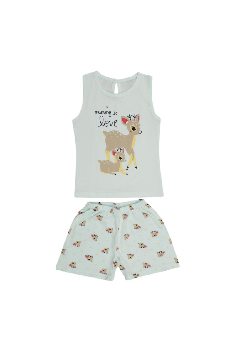 Infant Girls' 100% Cotton Short Set – Soft Breathable Summer Outfit for Baby and Toddler Girls, 2-Piece Clothing Set (Light Green, 6-12 Months)