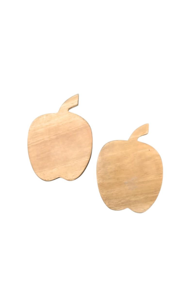 Apple Shape Wooden coaters – Natural Wooden MDF Shapes for DIY Crafts, Painting, Resin Art & Decoration (Pack of 2)