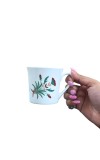 Ceramic Tea & Coffee Cups Set of 6 with Floral Design | White Printed Coffee Mugs for Home, Office & Gifting | Microwave & Dishwasher Safe