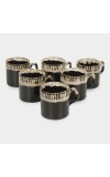 Hitech Sales 150 ml Stoneware Cup Set of 6 Black | Durable & Microwave Safe | Set for Tea/Coffee Elegant Design