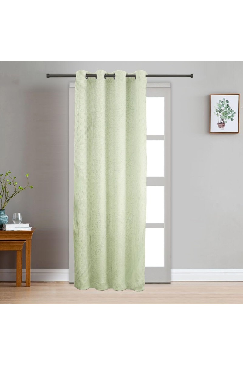Home Beautiful 7 ft. Light Green Polyester Curtain - (M2786)